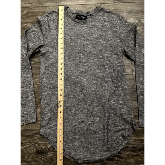 Pacsun Longer Fit Long Sleeve Shirt size Small Gray - Picture 2 of 6